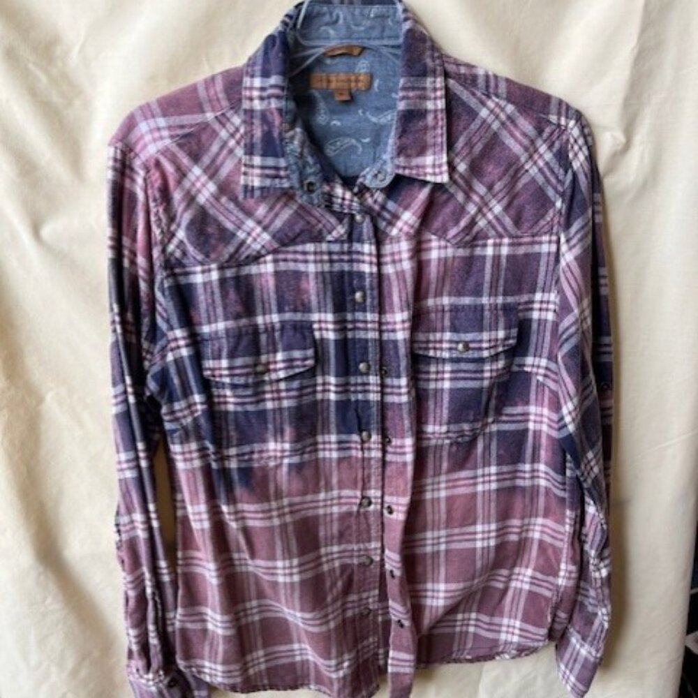 JACHS Girlfriend, Women's Flannel Shirt, half Bleach